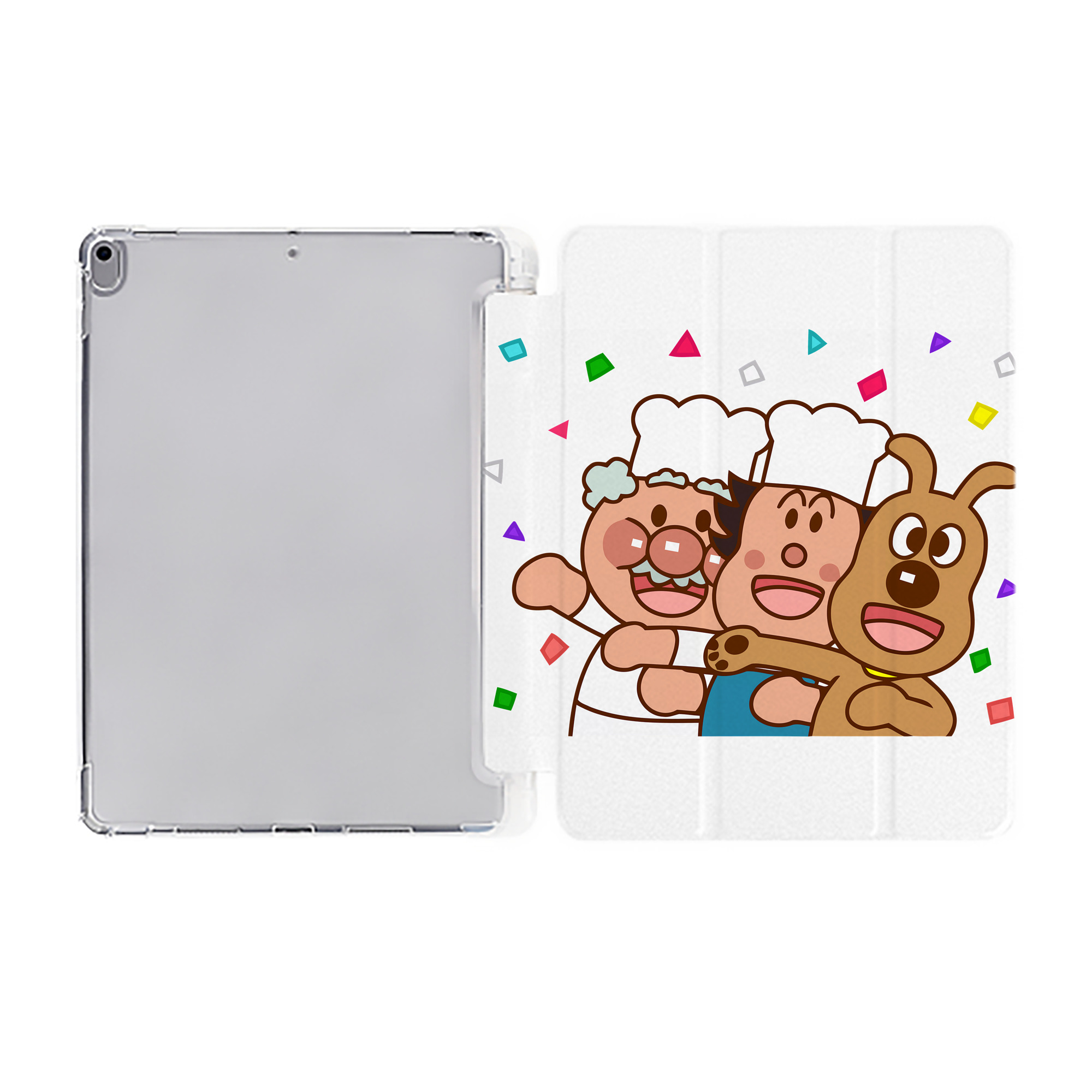 （画像用） アンパンマン Anpanman IPad ケース ペン収納付き 三つ折りスタンド PUレザー×シリコン 対応機種9.5/10.5/10.9インチ